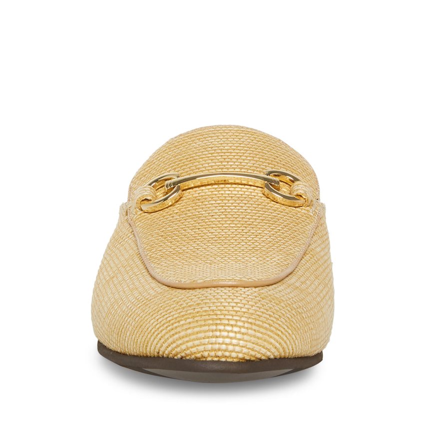 Mulas Steve Madden Mateo Natural Raffia Hombre Doradas | ES GV214E